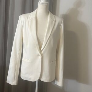 Versona White Blazer Size Small NWT Tailored One Button Career Jacket Minimalist